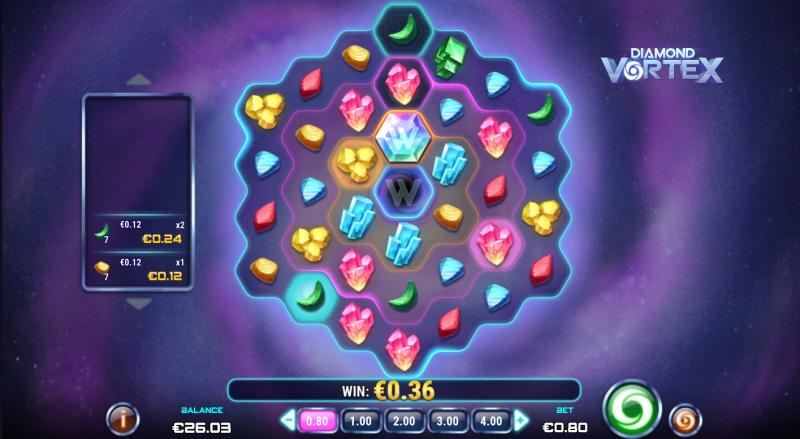 Slothino review Play 'n Go slot Diamond Vortex
