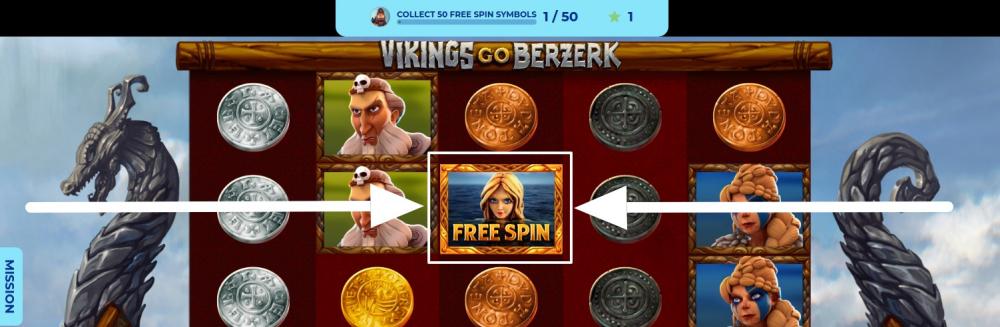 Slothino Vikings go Berzerk collect free spin symbols